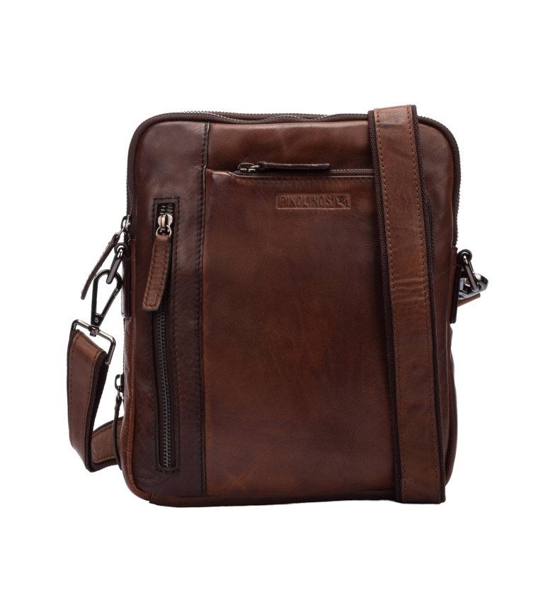 Pikolinos Bandolera de piel Belmonte marrón