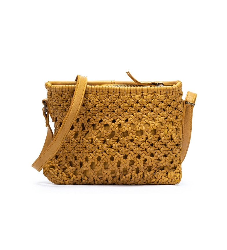 Pikolinos Bolso de piel Tamariu mostaza