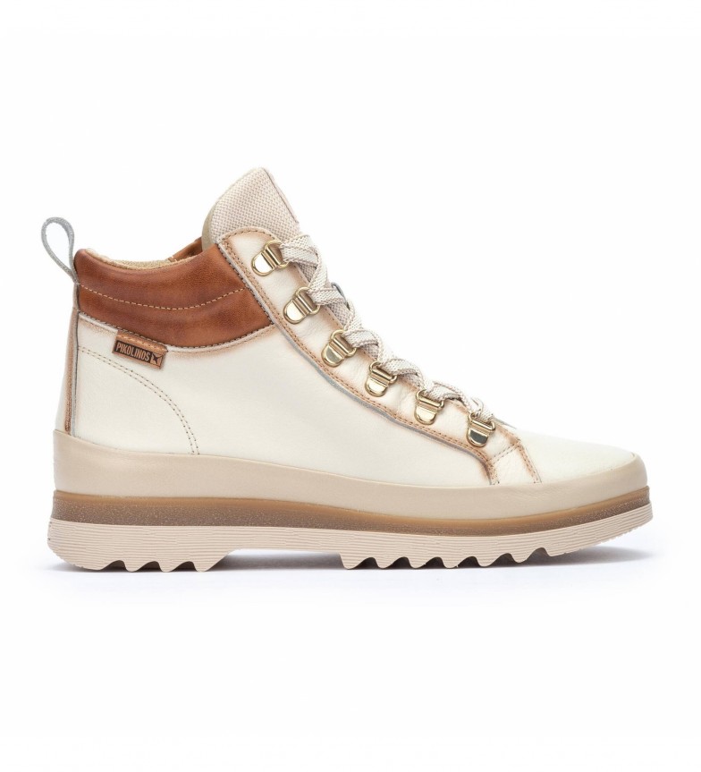 Pikolinos Botines de Piel Vigo blanco roto