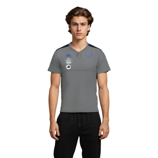 Polo Kappa Real Valladolid Fanswear 2024-2025 Blue Baritone-Grey Cool