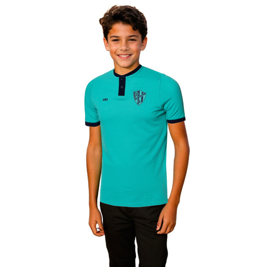 Polo Soka Sociedad Deportiva Huesca Fanswear 2024-2025 Niño Turquoise-Storm Blue