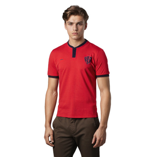 Polo Soka Sociedad Deportiva Huesca Fanswear 2024-2025 SDH Red-Storm Blue