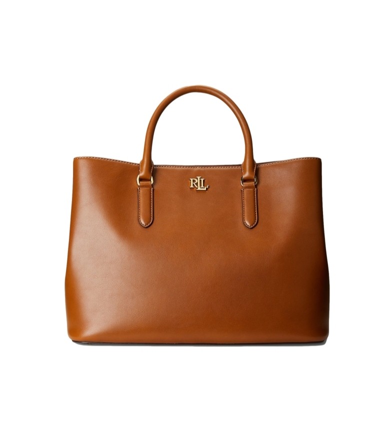 Polo Ralph Lauren Bolso de piel Satchel Marcy de piel marrón