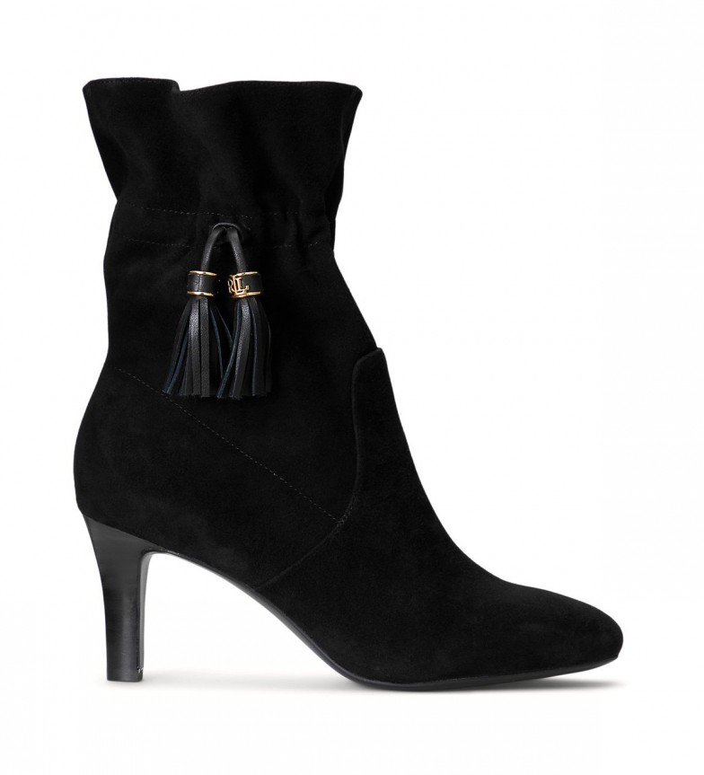 Lauren Ralph Lauren Botines de ante Candace con ribete de borla negro
