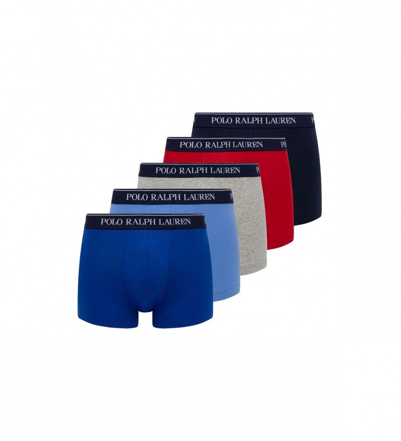 Polo Ralph Lauren Pack de 5 boxers rojo, gris, azul y marino