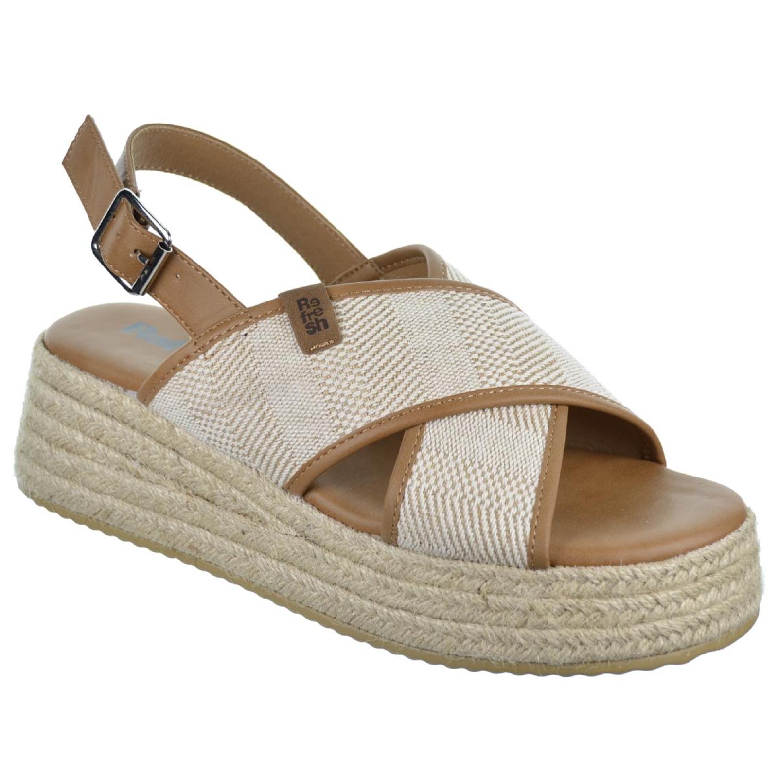 Refresh 171756 Sandalia Textil Vegana Plataforma Mujer