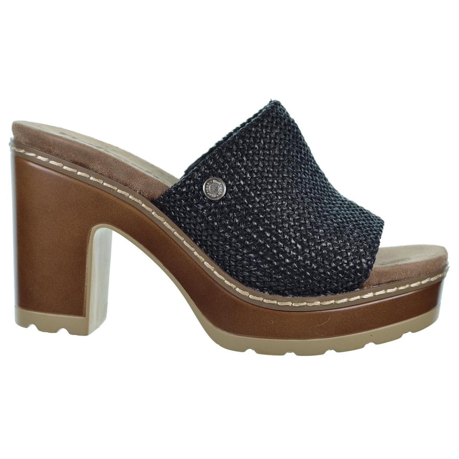 Refresh 171803 Sandalia Textil Rafia Tacón Plataforma Mujer