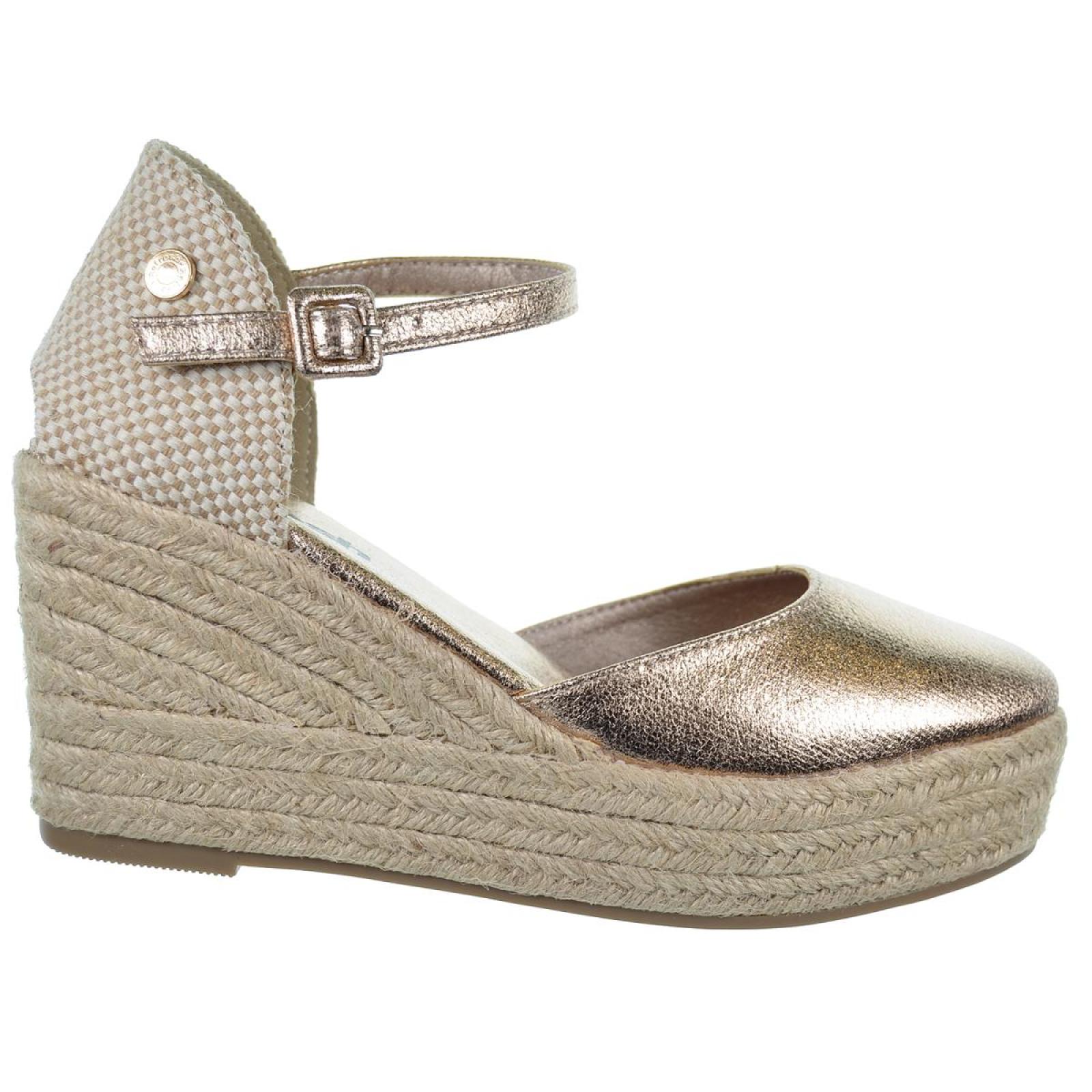 Refresh 171958 Alpargata metalizada Vegana Cuña Yute Mujer