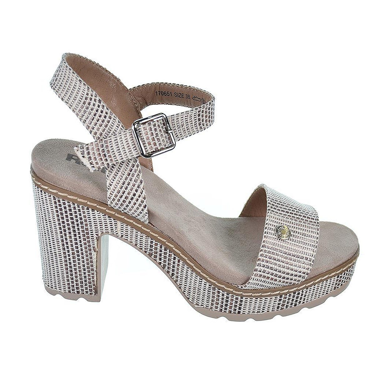 170651 Refresh Sandalia Textil Confort Plataforma Mujer