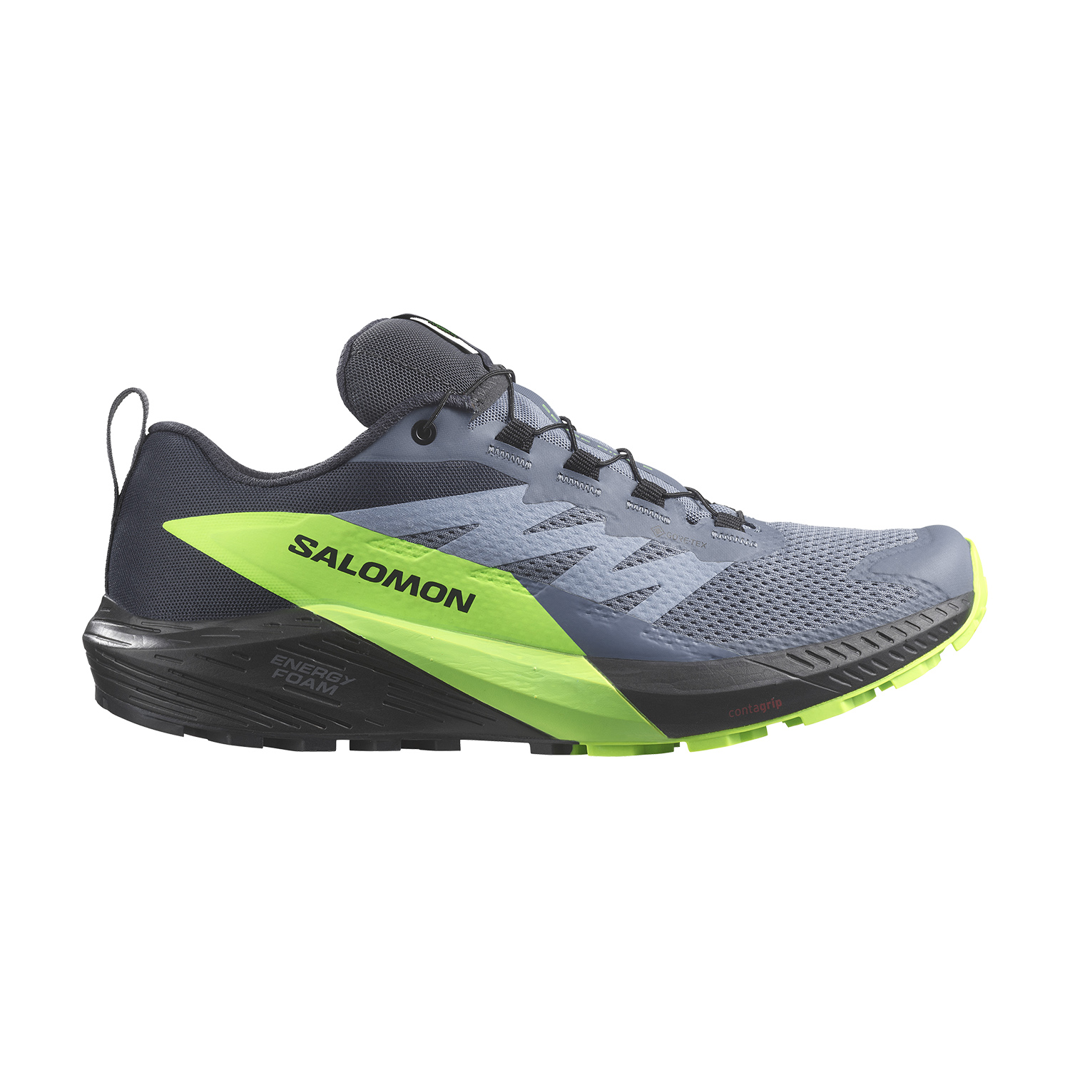 Salomon Sense Ride 5 GTX Zapatillas Trail Running Hombre Flint Stone/Black/Green Gecko