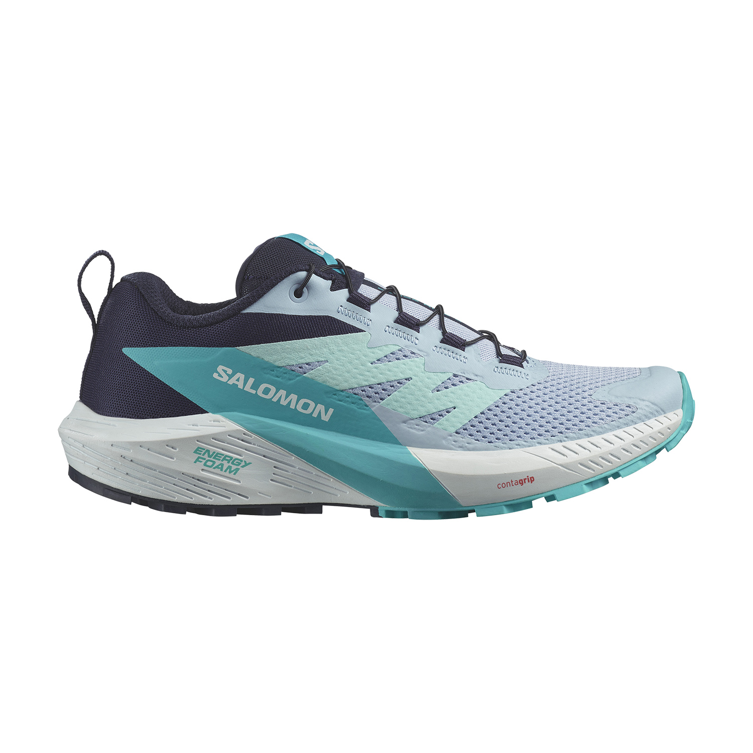 Salomon Sense Ride 5 Zapatillas Trail Running Mujer Cashmere Blue/Carbon/Peacock Blue