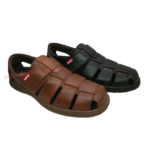 Sandalia semicerrada piel suave de Notton