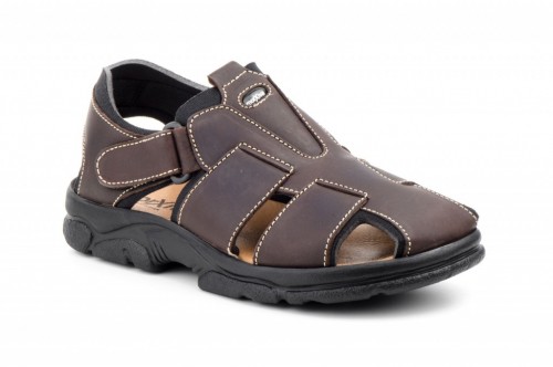 Sandalia hombre Piel Marrón Chocolate