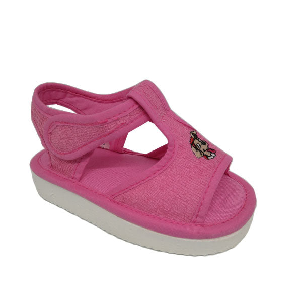 Sandalia de rizo bordado para casa de niña