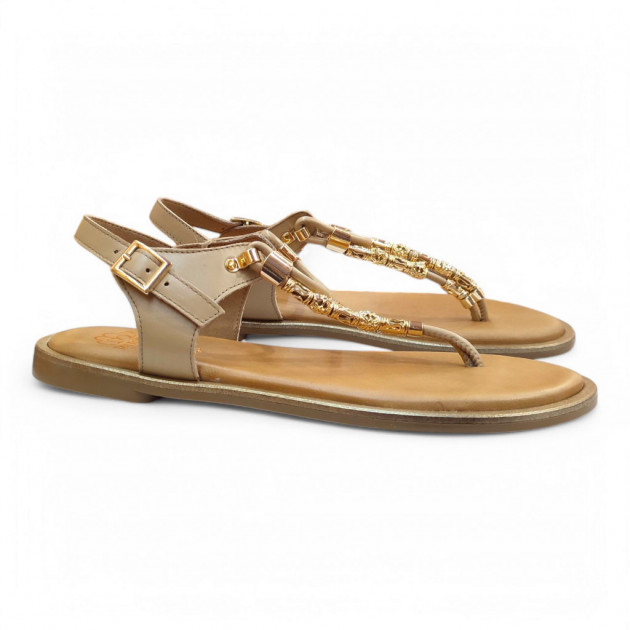 Sandalias de dedo Porronet esclavas piel marrones