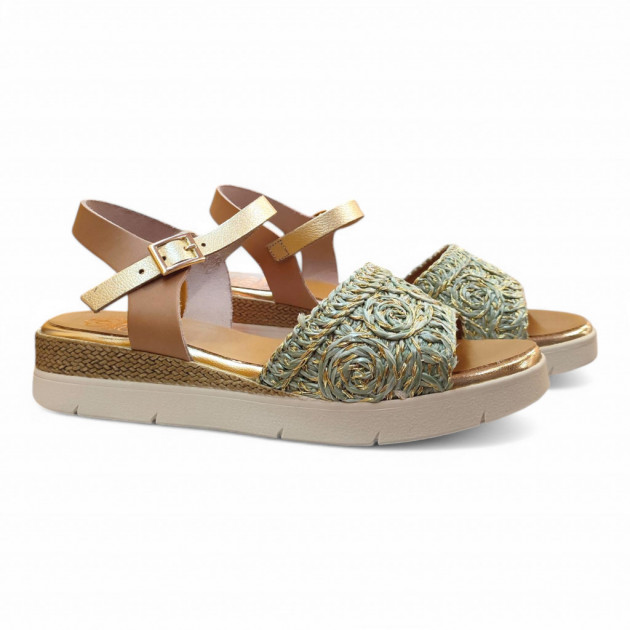 Sandalias Porronet 3149 verde planta gel