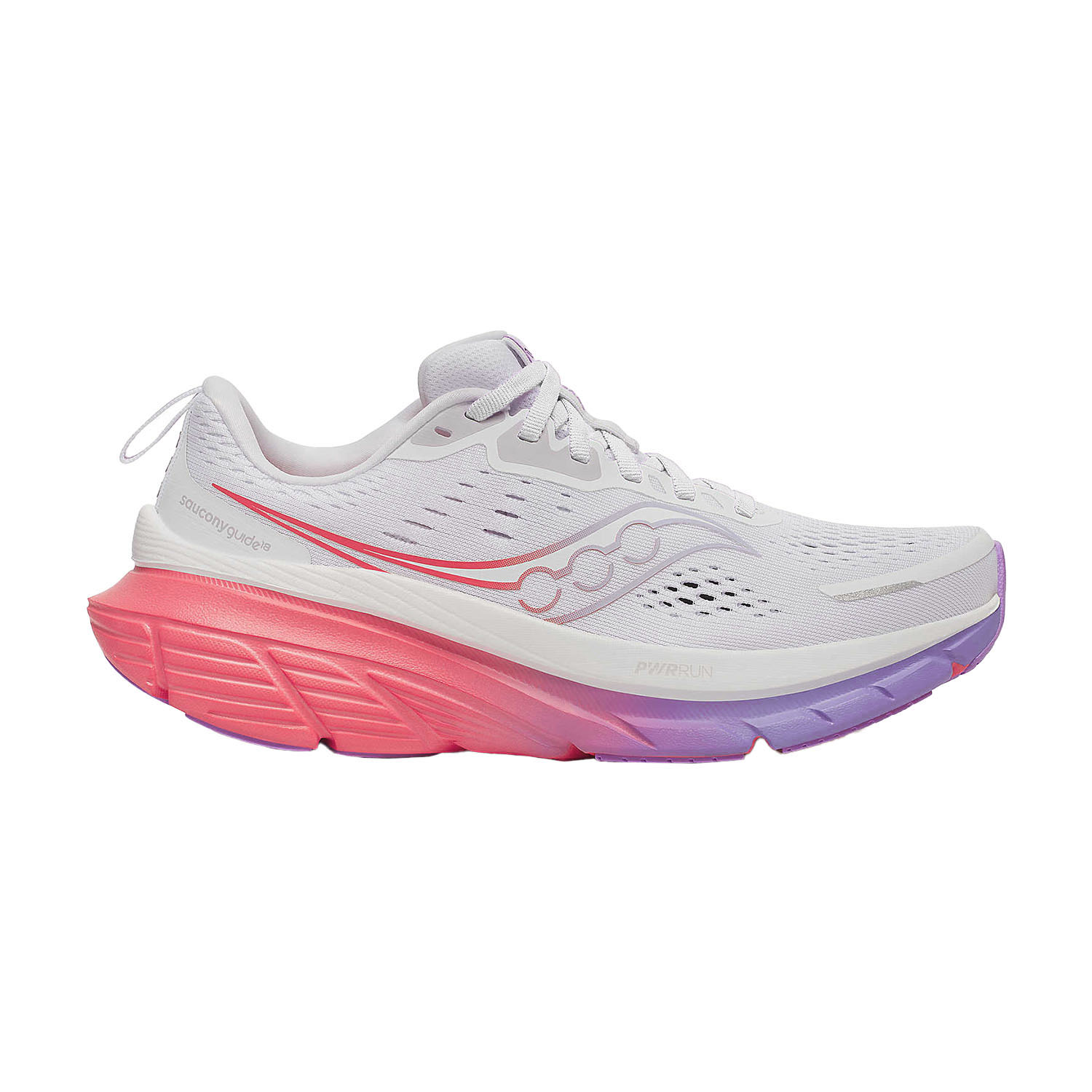 Saucony Guide 18 Zapatillas Running Estables Mujer White/Crocus