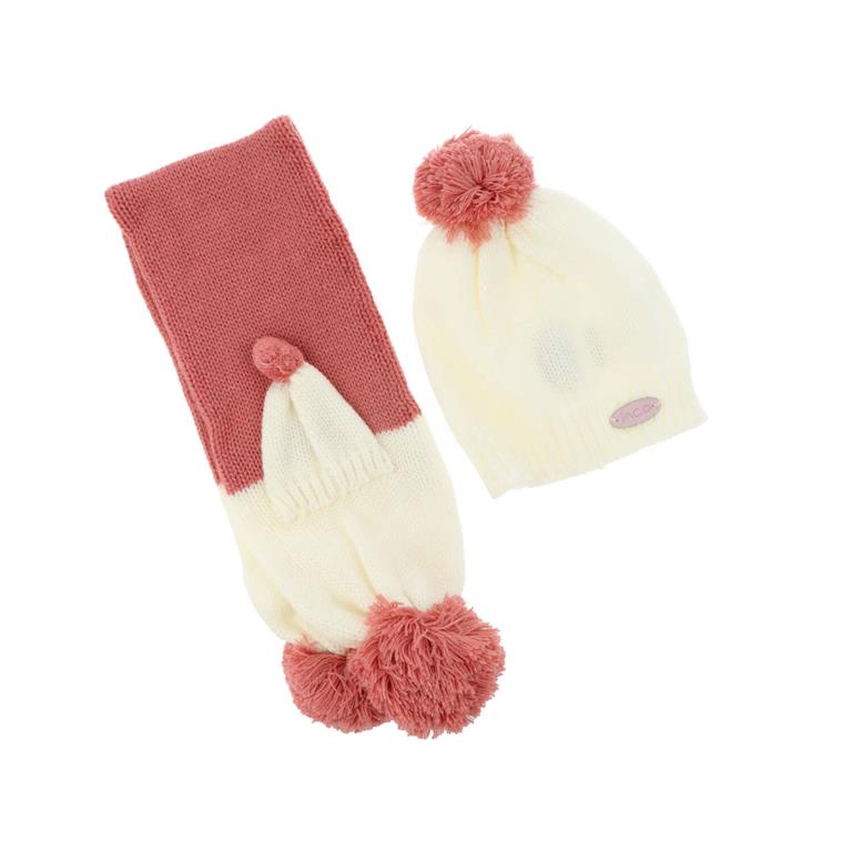 Set gorro y cuello bicolor 6-12 meses