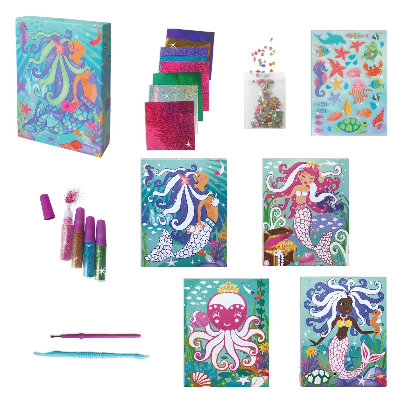 Set de arte papel y purpurina Sirenas - BOX CANDIY