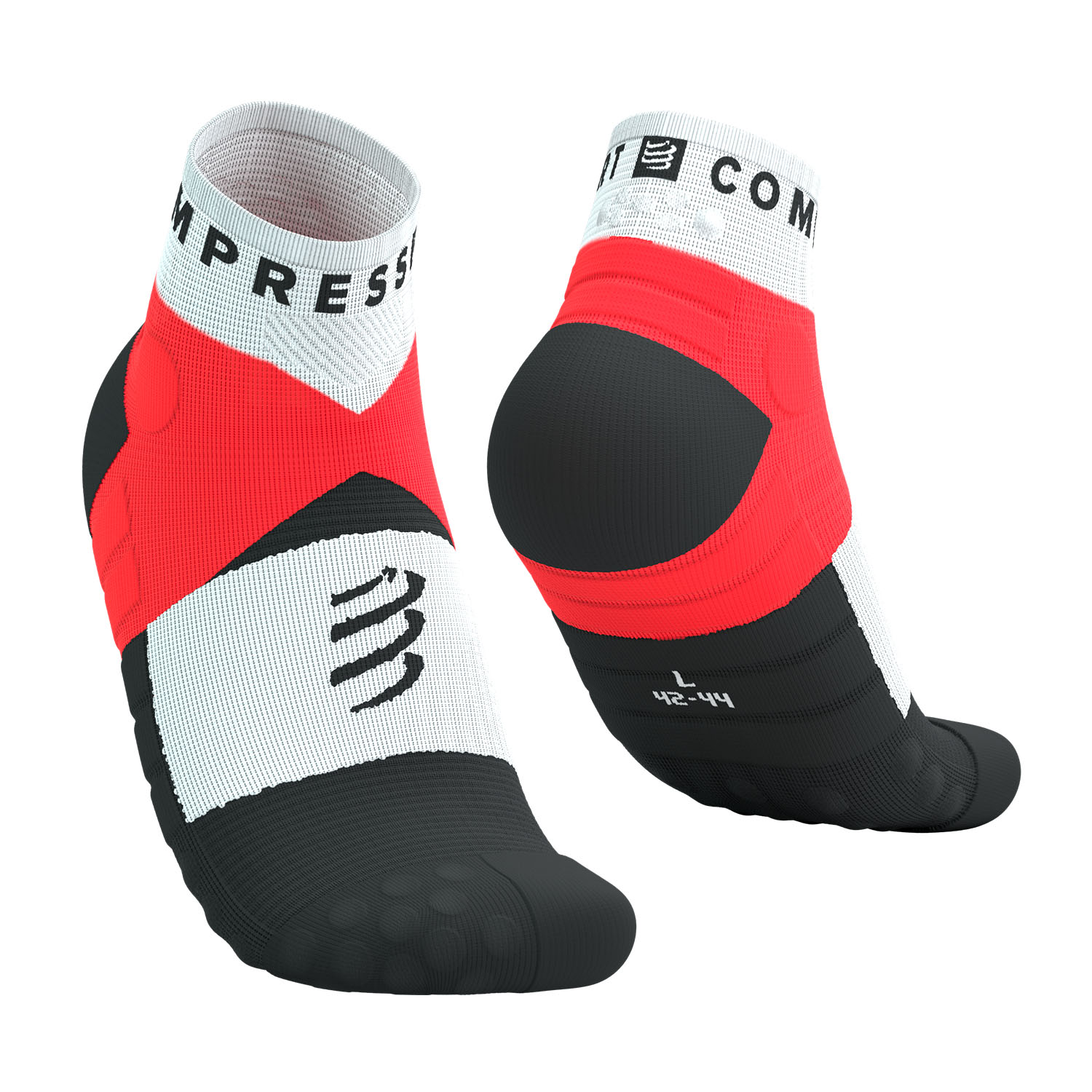 Compressport Ultra Trail Low V2.0 Calcetines Fluo Red/White
