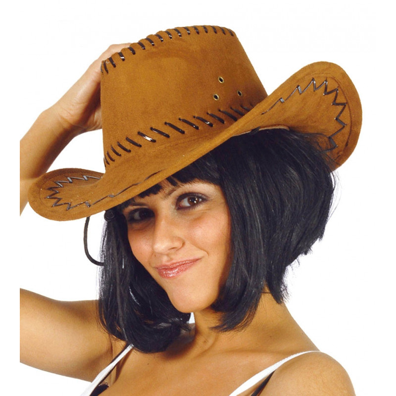 Sombrero cowboy marrón símil-piel-2019-2F1-13070