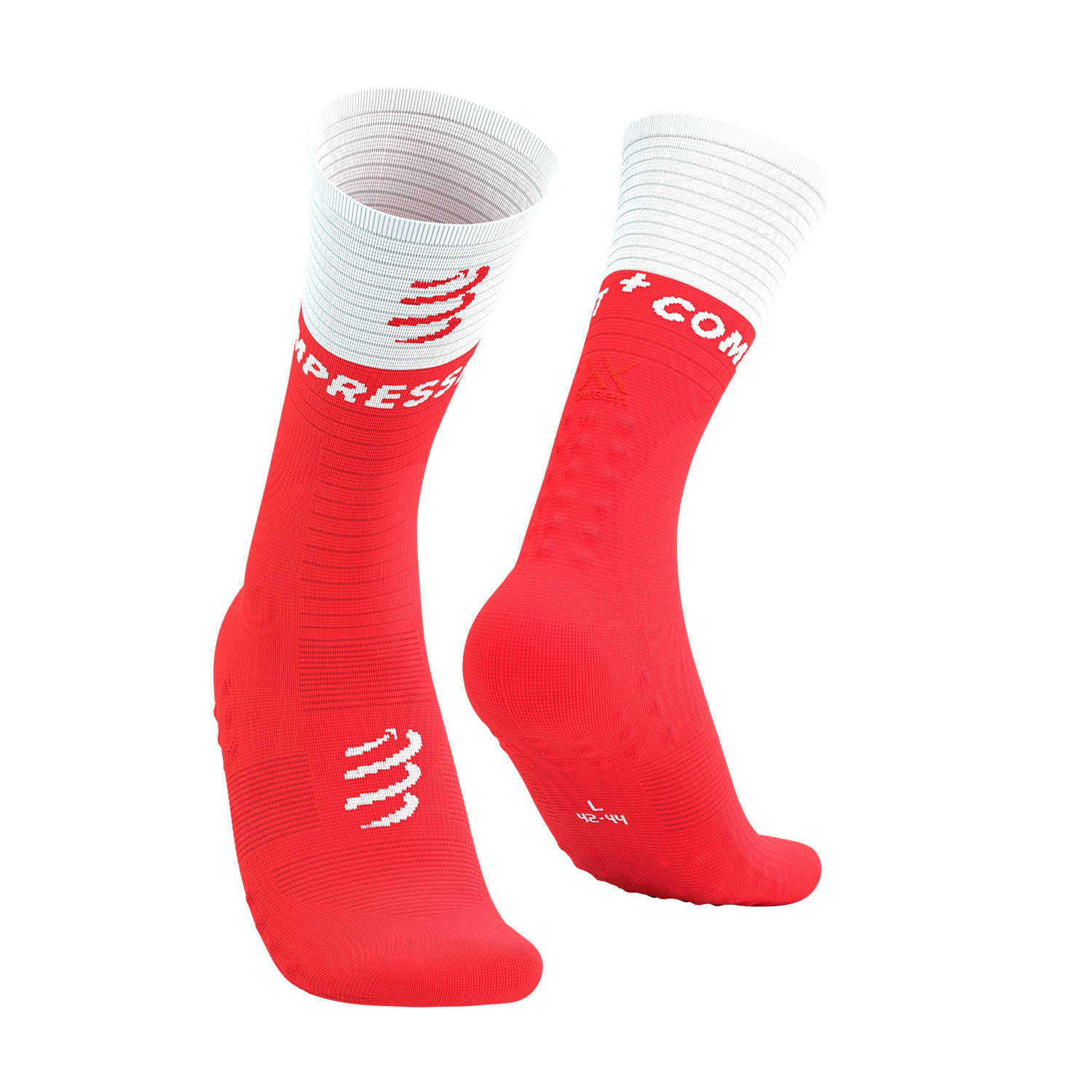 Compressport Mid Compression V2.0 Calcetines Fluo Red/White