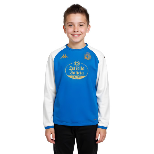 Sudadera Kappa Deportivo La Coruña Training 2025-2026 Niño Blue Royal-White-