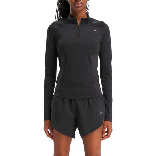 Sudadera Reebok Running 1/4 Zip Mujer Night Black
