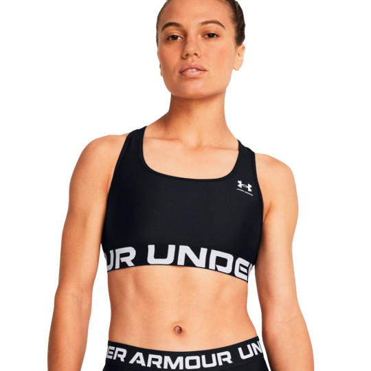 Sujetador Under Armour HeatGear Mid Branded Mujer black-white