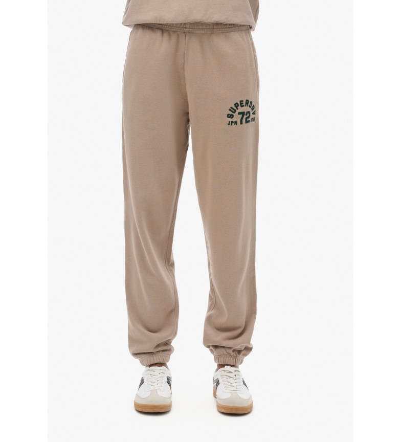 Superdry Pantalón Jogger boyfriend Athletic Essentials beige