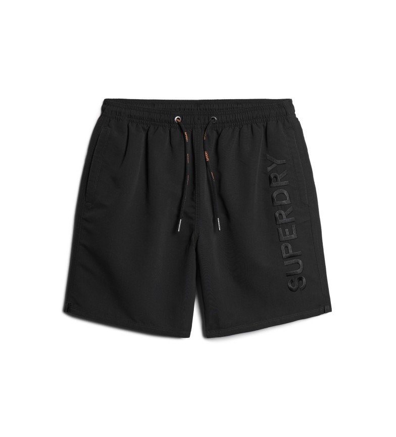Superdry Bañador bordado Premium negro