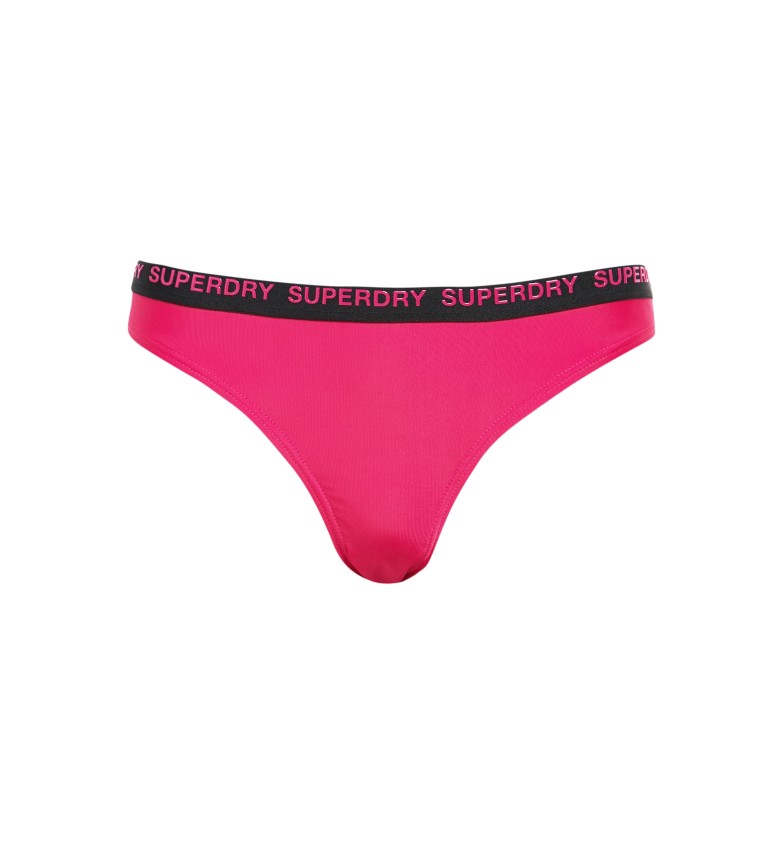 Superdry Braguita de bikini elástica de corte atrevido rosa