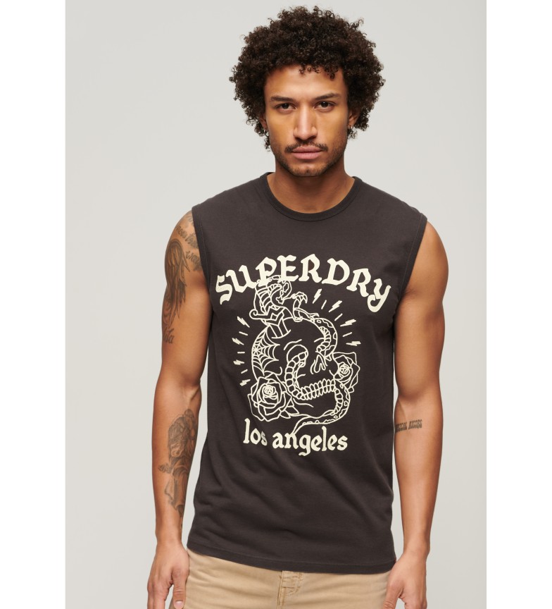Superdry Camiseta gráfica con motivo de tatuaje marrón