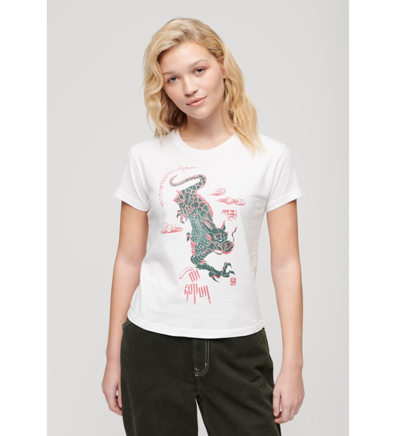 Superdry Camiseta Komodo Kailash Dragon blanco