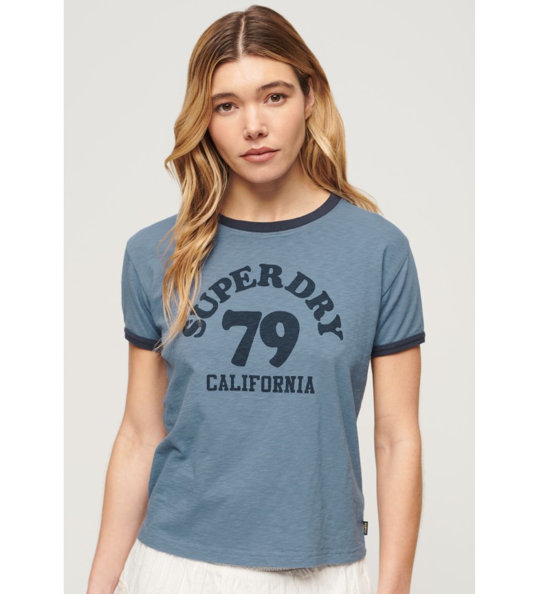 Superdry Camiseta ringer Athletic Essentials azul