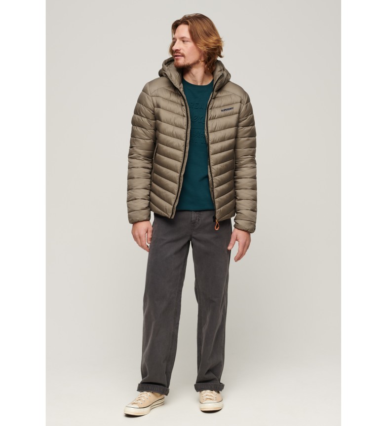 Superdry Cazadora acolchada con capucha Fuji beige