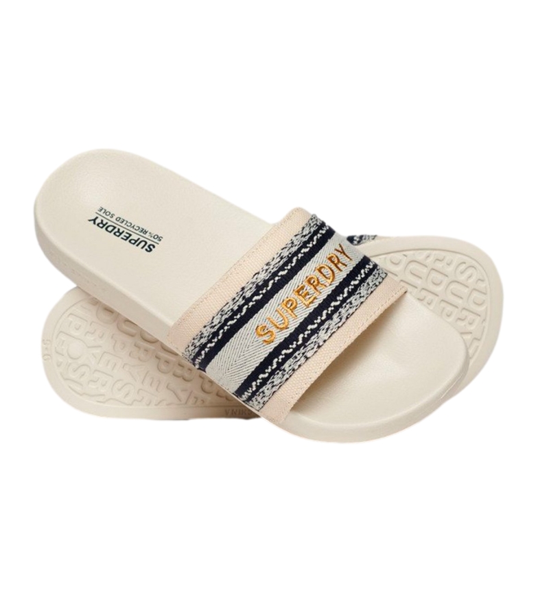 Superdry Chanclas de tira tejida beige