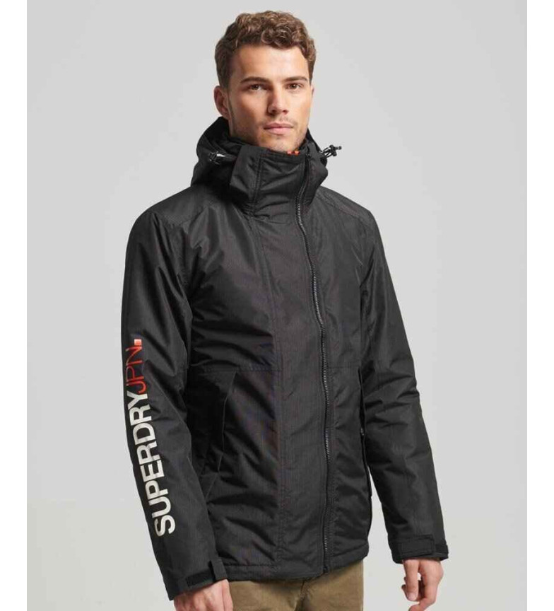 Superdry Chaqueta cortavientos con capucha Yachter negro