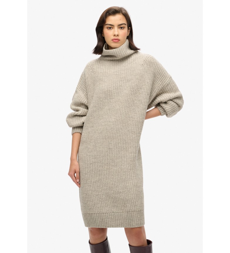 Superdry Vestido Chunky beige