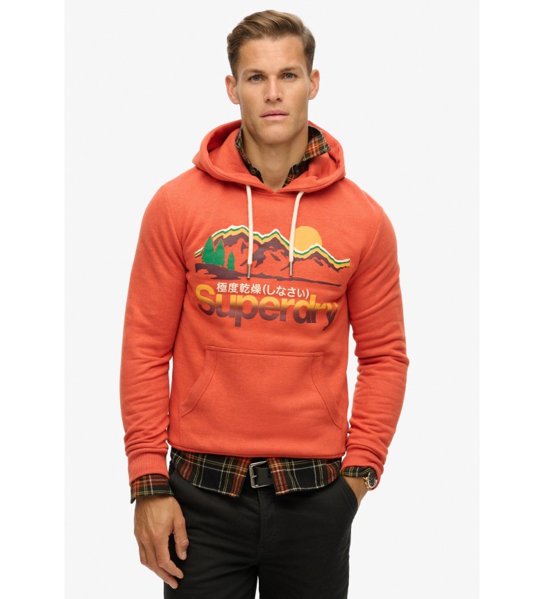 Superdry Sudadera con capucha con gráfico Great Outdoors naranja