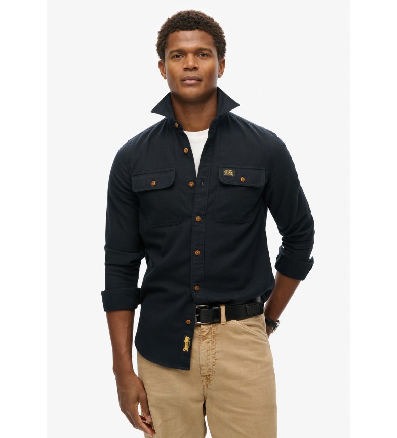 Superdry Camisa Flannel Work negro