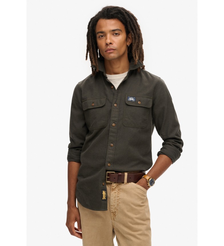 Superdry Camisa Flannel Work verde