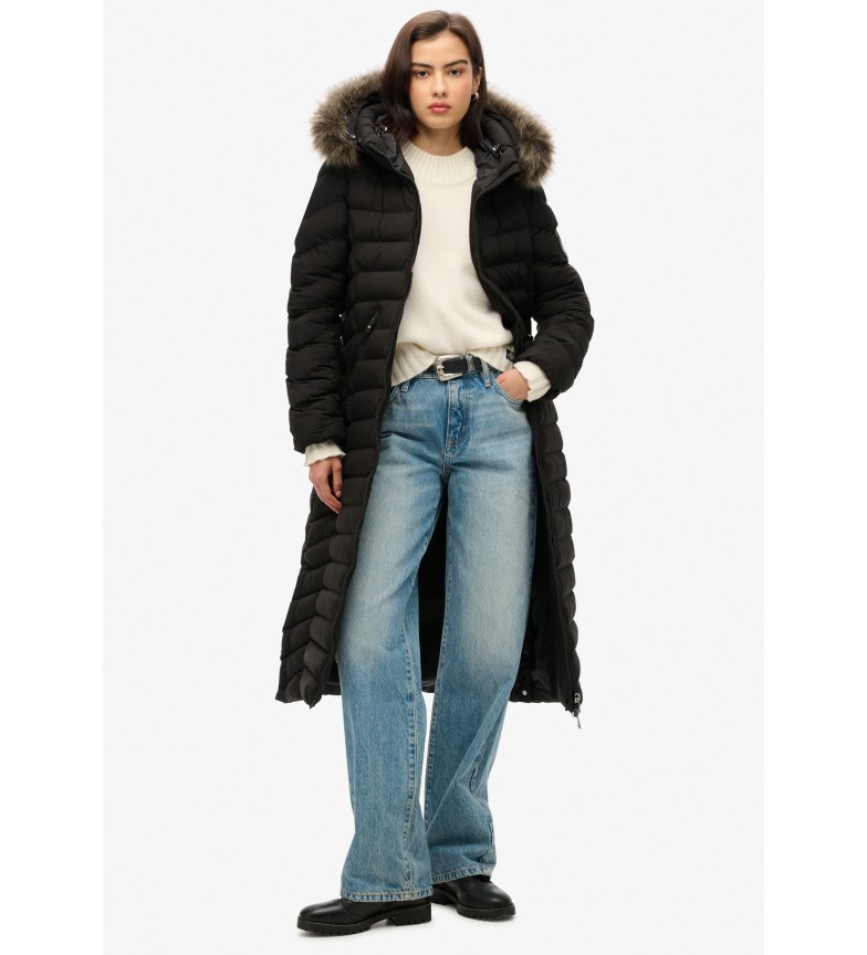 Superdry Abrigo Fuji Largo negro