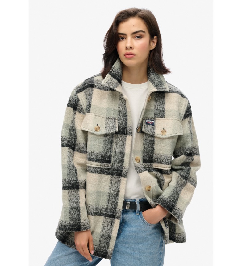 Superdry Camisa gruesa sin forro beige