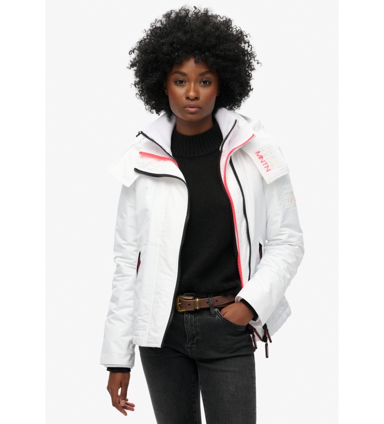 Superdry Chaqueta cortavientos de montaña con capucha blanco