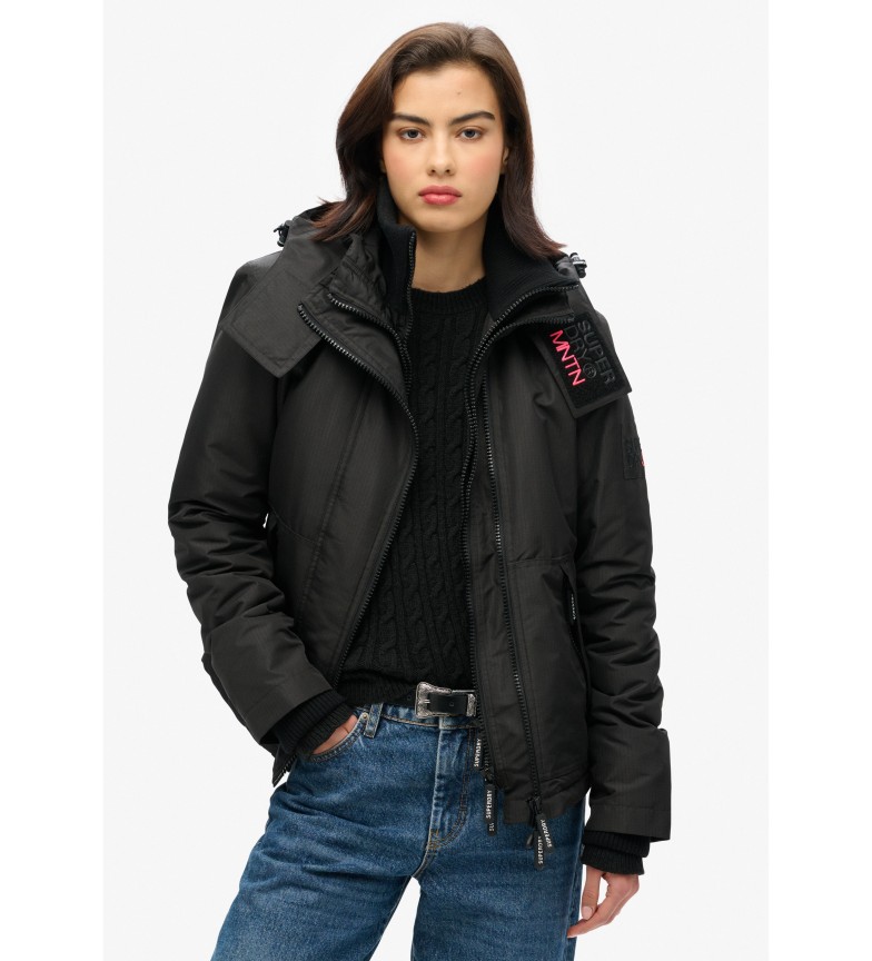 Superdry Chaqueta cortavientos de montaña con capuchanegro