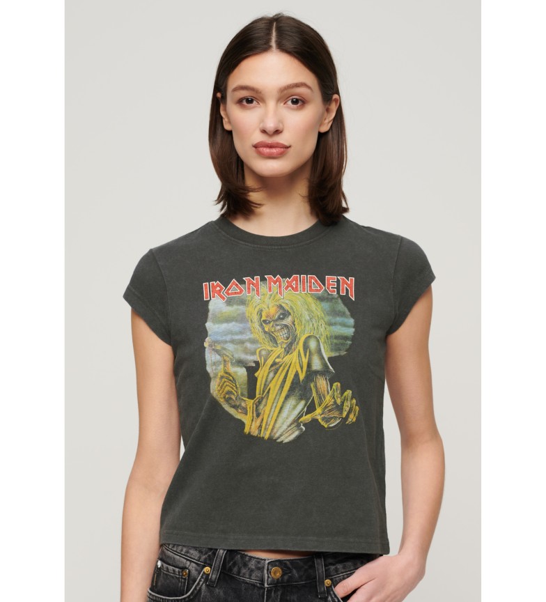 Superdry Camiseta Iron Maiden negro