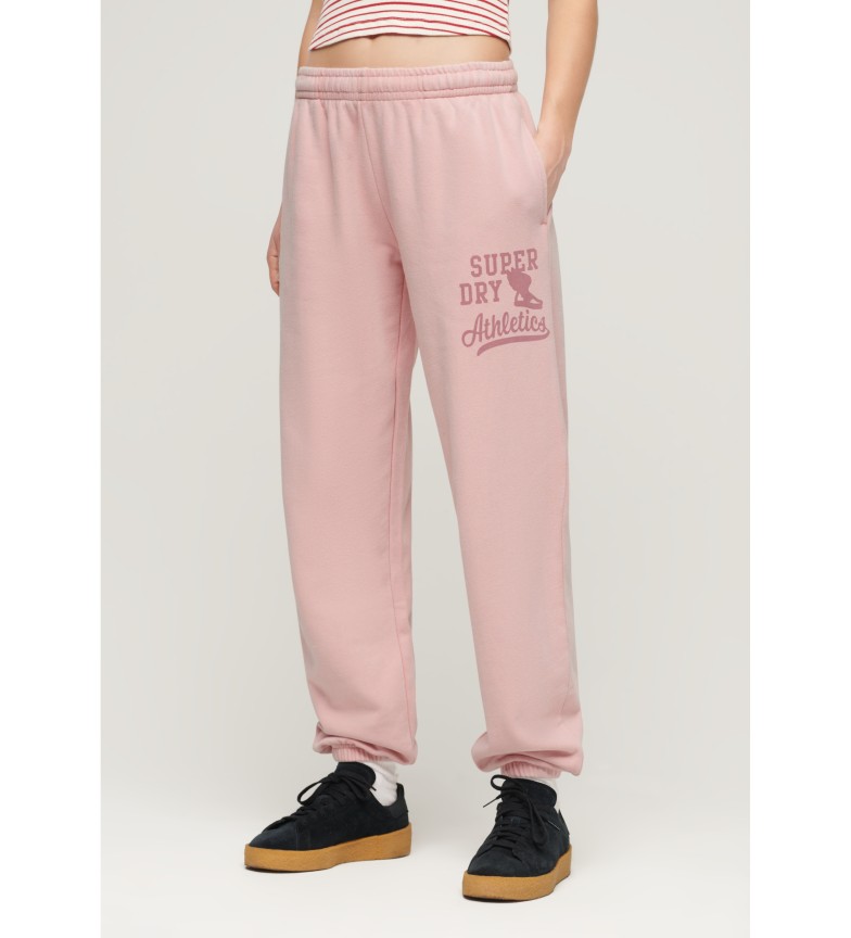 Superdry Pantalón Jogger lavado Vintage rosa
