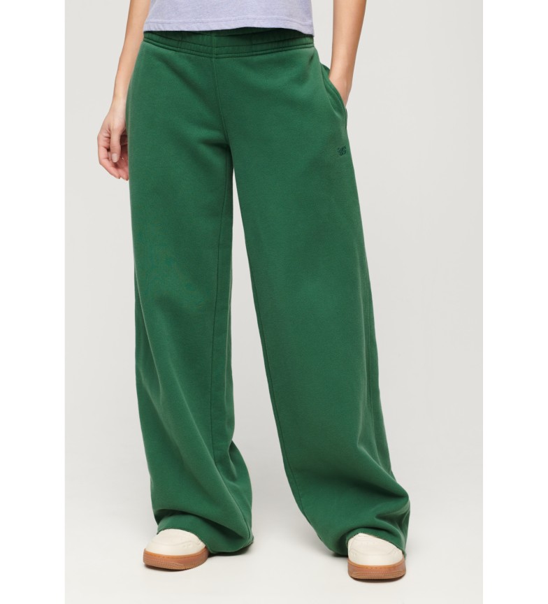 Superdry Pantalón Jogger recto con efecto lavado verde