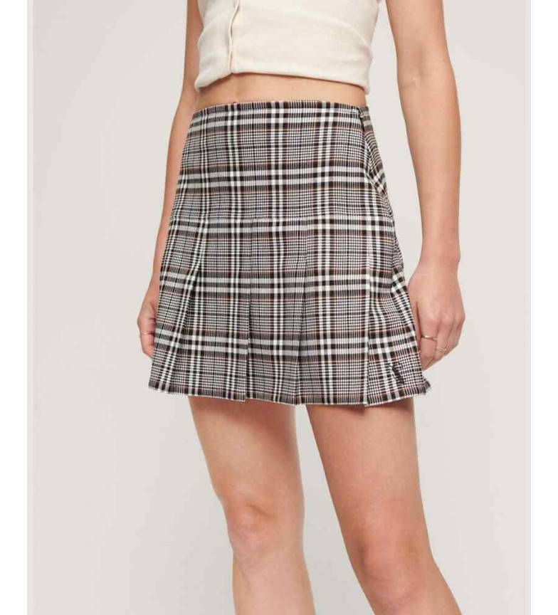 Superdry Minifalda plisada de tweed Vintage negro